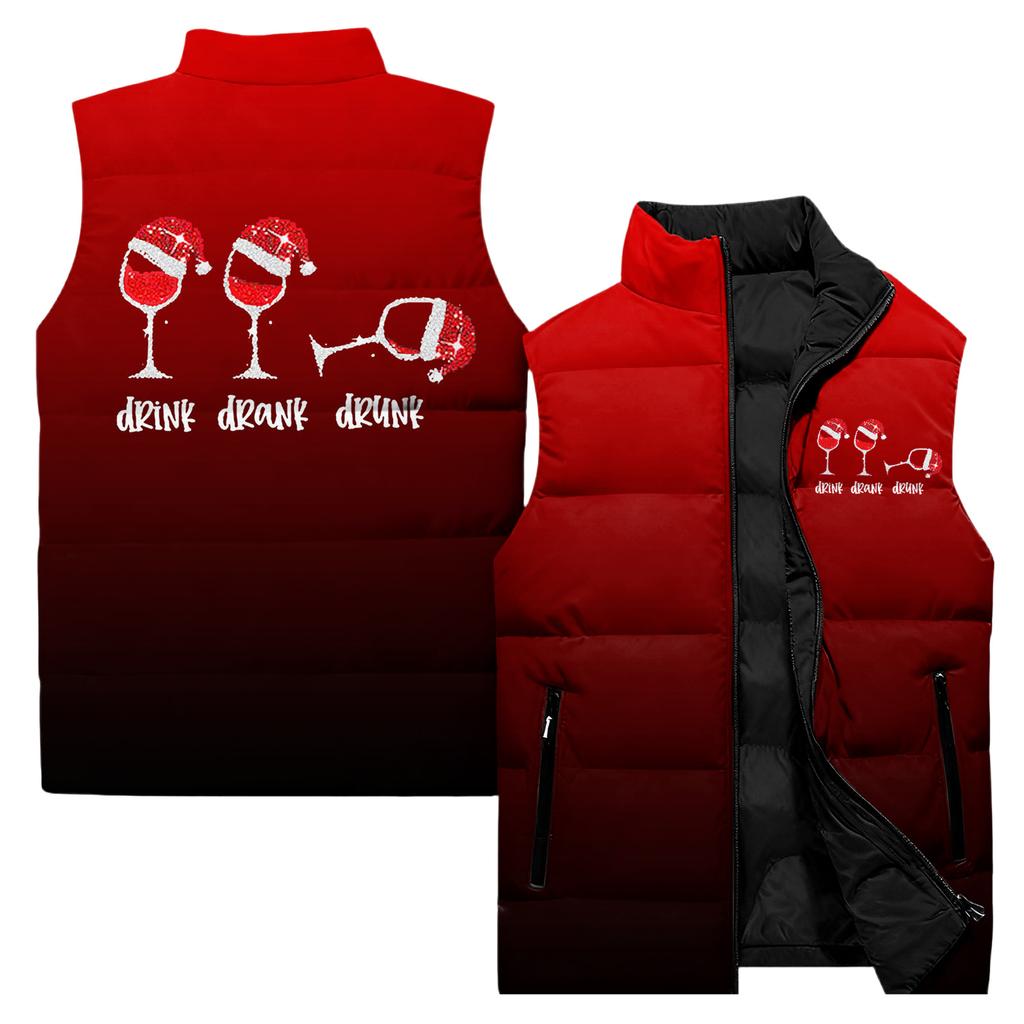 Ladies' Casual And Fashionable Sleeveless Vest Christmas Printed Cotton Jacket