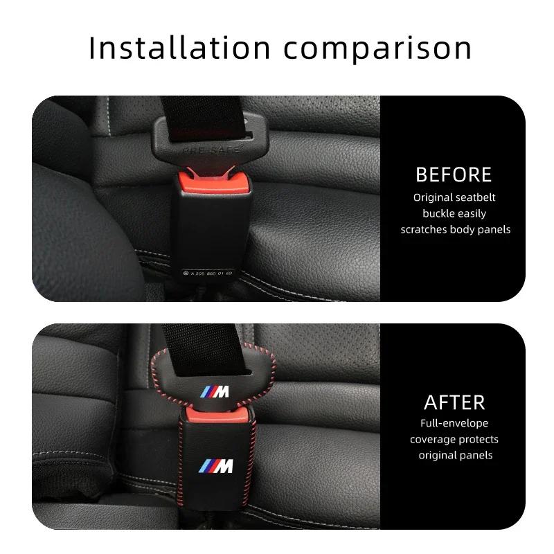 New Car Styling Leather Seat Belt Buckle Protector For BMW 1 2 3 5 7 Series X1X2X3X4X5X6G20 G30 G11 G12