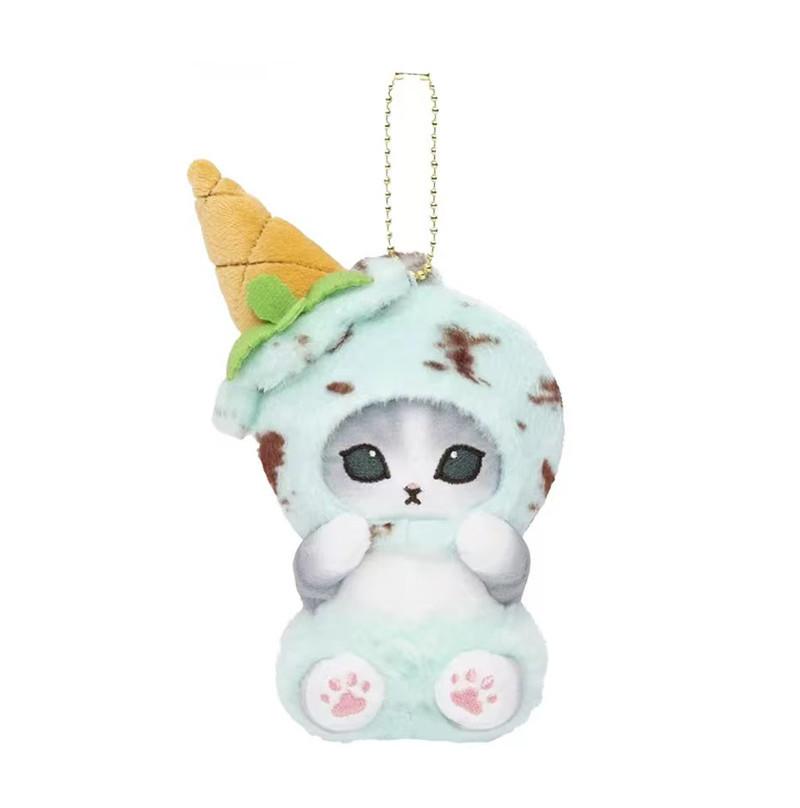 Cute Japanese Style Plush Shark Cat Ice Cream Cone Toy Adorable Hanging Decor For Girls