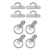 4Pcs Stainless Steels Pad Eye Plate Hook Heavy Duty Ceiling Hammock Hook Screw Eyes Hook Marine Hardware Staple Hook