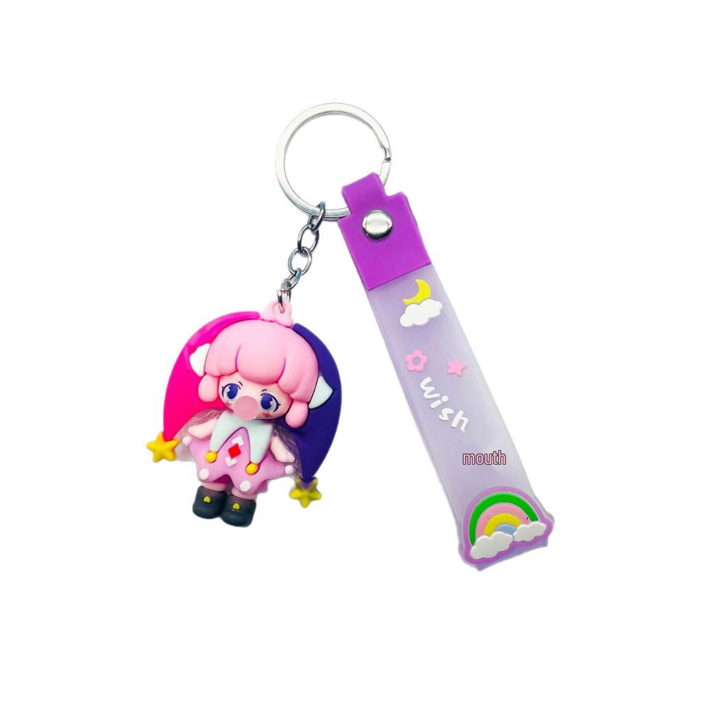 Creative Bubble Elf Girl Keychain Pendant - Cartoon Bag & Car Accessory, Cute Couple Gift