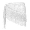 Sequins Tassel Triangle Hip Scarf Glitter Fringe Triangle Waist Wrap Scarf  Women Outfit