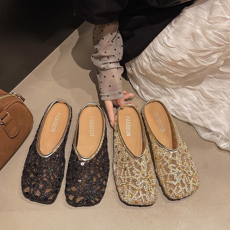 Baotou soft-soled single shoes, new cool slippers, one-pedal high-end skirt 2025 half slippers women's summer outer wear