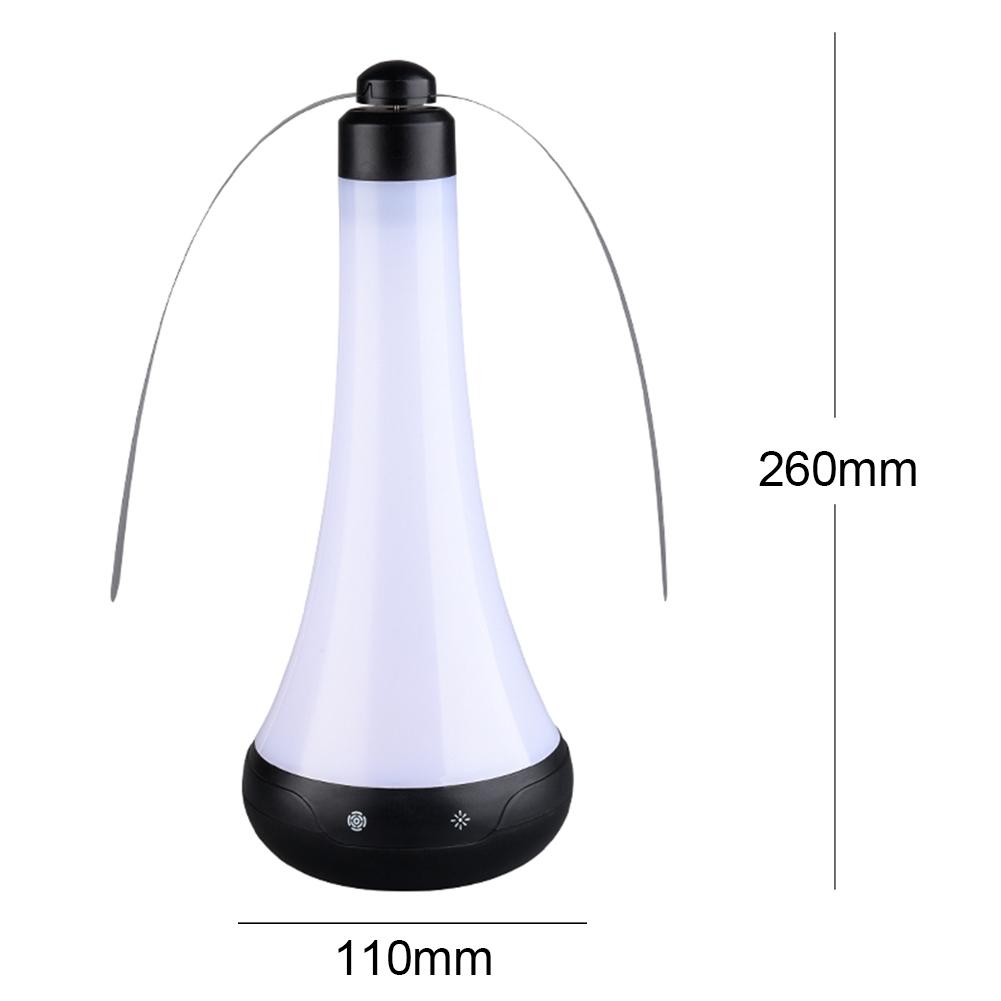Fliegenabwehr Ventilator Licht LED Tischlampe Wiederaufladbar Hängender Fliegenvertreiber mit Weichen Flügeln Hält Fliegen Fern für Camping Picknick