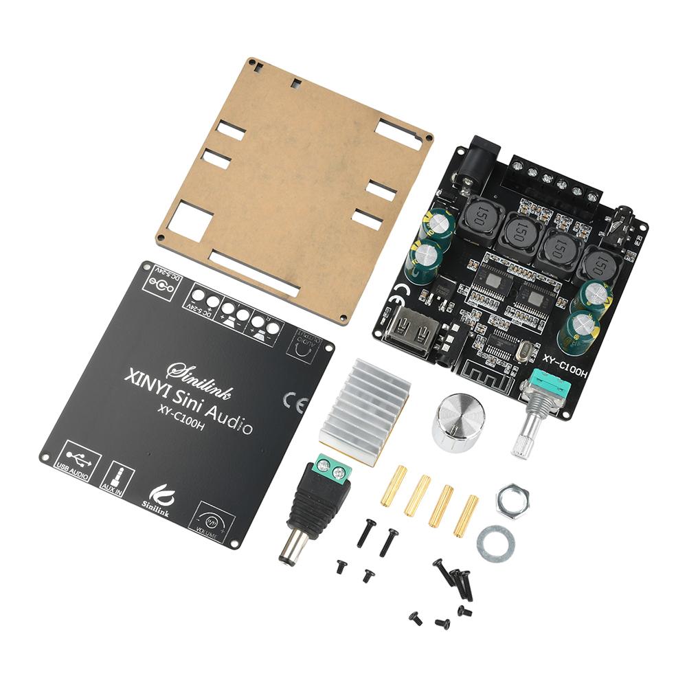 Audio Module C50L/C100L Stereo Bluetooth Digital Power Amplifier Board 50W Dual Channel 360 Degree Stepless Tuning AMP Module