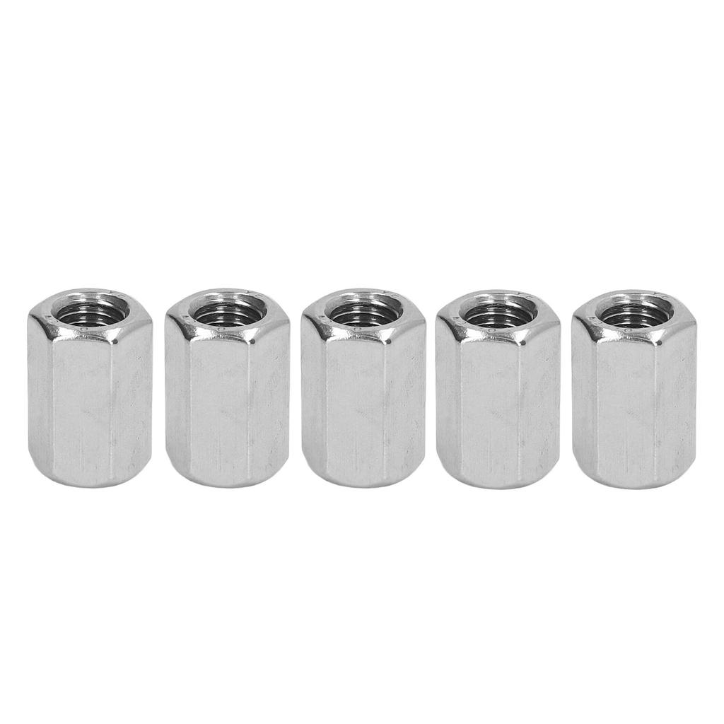 5PCS Hex Connection Nut M12 X 1.75 19 L30mm Stainless Steel Rustproof 6 Sides Long Rod Nut for Installation