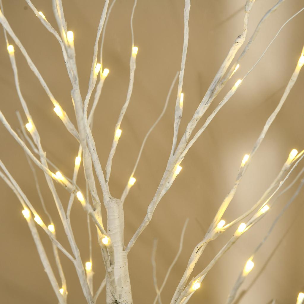 5ft Artificial White Birch Tree Light with Warm White Pre-Lit LED Light for Indoor and Covered Outdoor Use
