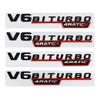 1 Pair ABS Car Fender Emblem Tail Badge Sticker Decoration for Mercedes Benz V6 BITURBO 4MATIC+ W210 W211 W168 W176 W204 W251