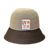 Japanese Dome Color Matching Straw Hat Women'S Summer Seaside Beach Vacation Travel Sunscreen Small Fresh Bucket Hat