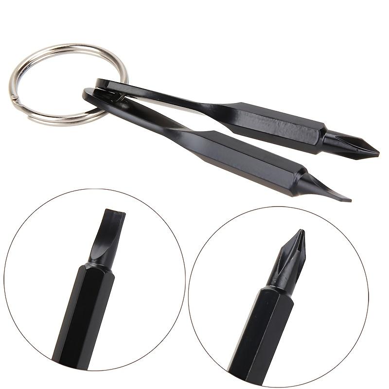 2pcs Portable Phillips Screwdriver Keyring Set - Multifunctional Mini Pocket Repair Tool Gadget for Camping Accessories