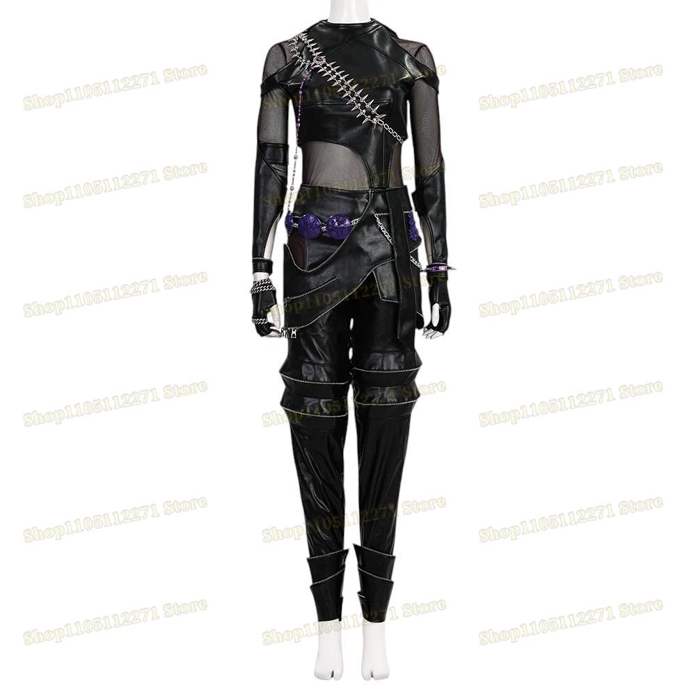Kpop Cacciatori di Demoni Rumi Costume Cosplay Parrucca Pelle Nera Tuta da Battaglia Adulto Donne Cappotto Pantaloni Cintura Guanti Festa di Halloween