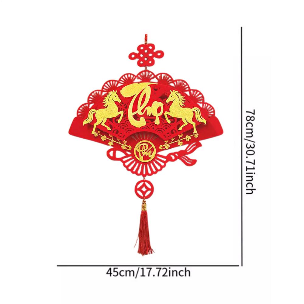 2026 Pferdejahr Vietnamesischer Schmuck Frühlingsfest Beflocktes Flaches Hängendes Ornament Vietnamesischer Fu-Zeichen Anhänger