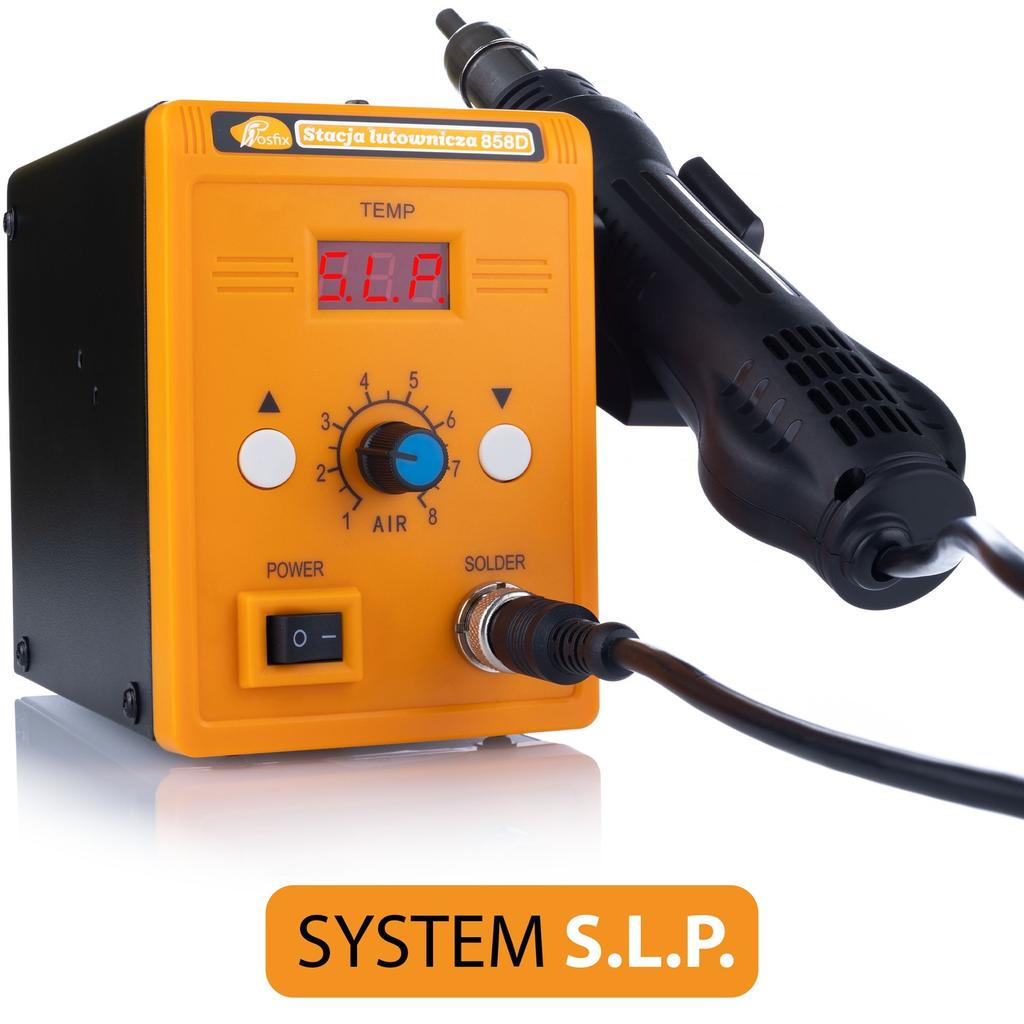 Rosfix Stacja Lutownicza Hot-Air 858D – Wysoka Moc 700W | Zestaw 3 Dysz | Lutownica Do Wygładzania Plastiku Z Siatkami