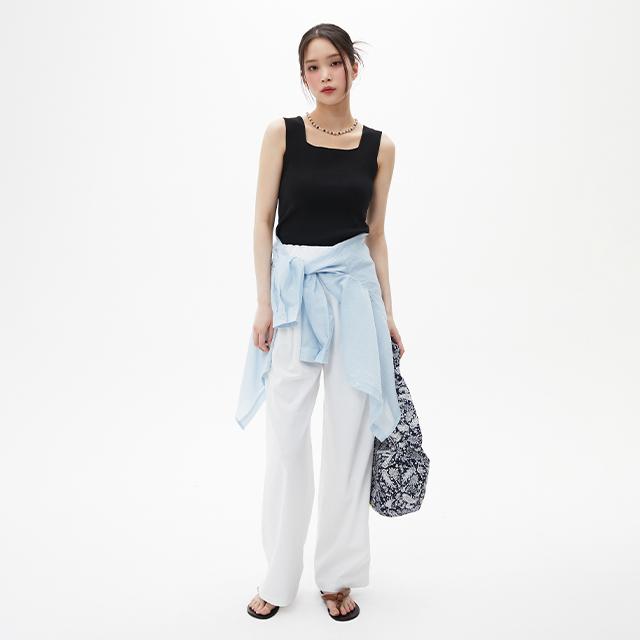 LAP E-Band Linen Blend Wide Pants Aq2Wp564