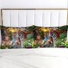Forest Tigers 3D Printed Duvet Cover Set Pillowcases Soft Comfortable Home Polyester Bedding Set Wildlife Theme Quilt Cover Set