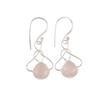 Rose Quartz Gemstone 925 Sterling Silver Handmade Jewelry Pretty Hook Earrings 1.50" For Her EE-2-22