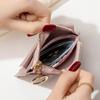 New Ultra-thin Card Bag, Short Zipper Women's Wallet, Fashionable and Simple Keychain, Coin Change Bag.