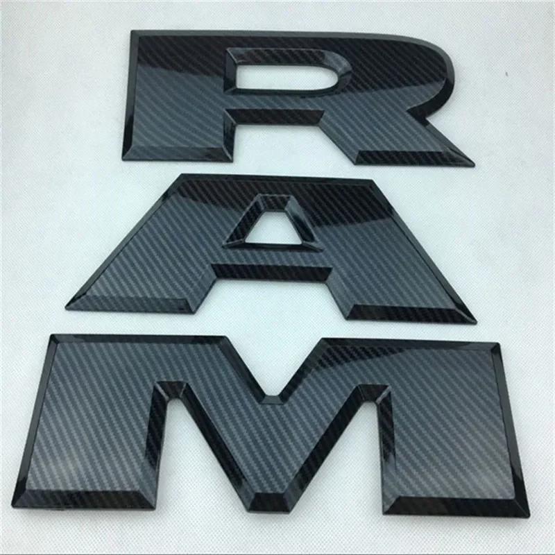 Carbon Fiber Badge Rear Tail Trunk Tailgate Sticker for Ram Letter ABS Logo 2015-2018 Ram 1500 2500 3500 Auto Emblem
