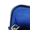 Used 11569 Saffiano Stripe Round Zip Wallet 2ML317 7940 Gray Zip Around Logo Metal Blue Unisex from Japan AUTHENTIC
