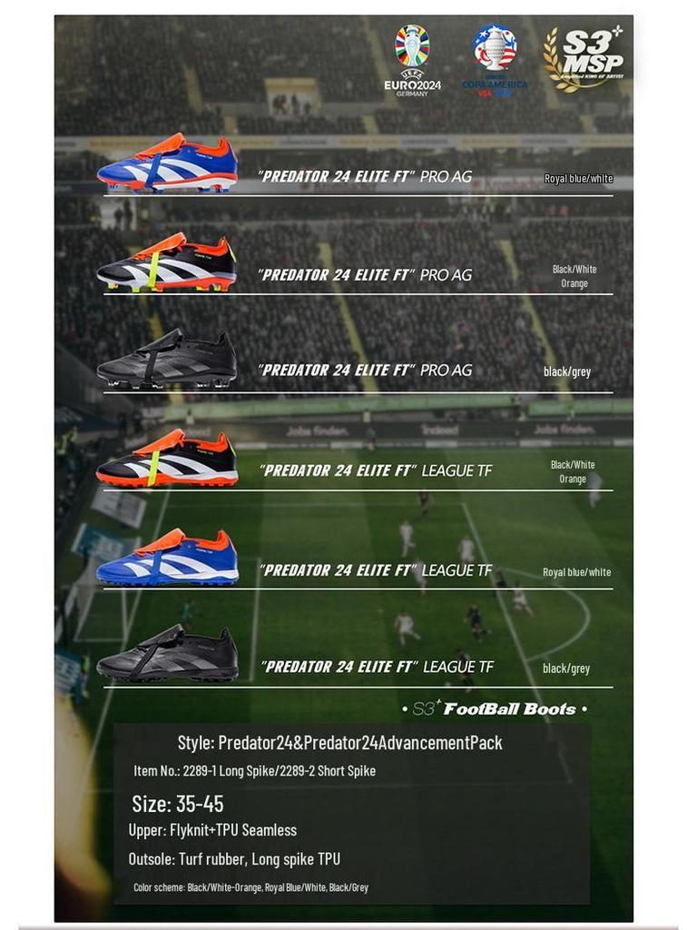 Herren Outdoor Fußballschuhe - Messi Ronaldo Edition mit langen Stollen für Kunstrasen