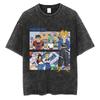Men Streetwear Hip Hop Oversized T Shirt Dragon Ball Anime Graphic Washed Black T Shirt Loose Tshirt Cotton Harajuku Tops Tees