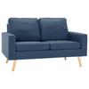 2 Piece Fabric Sofa Set Blue