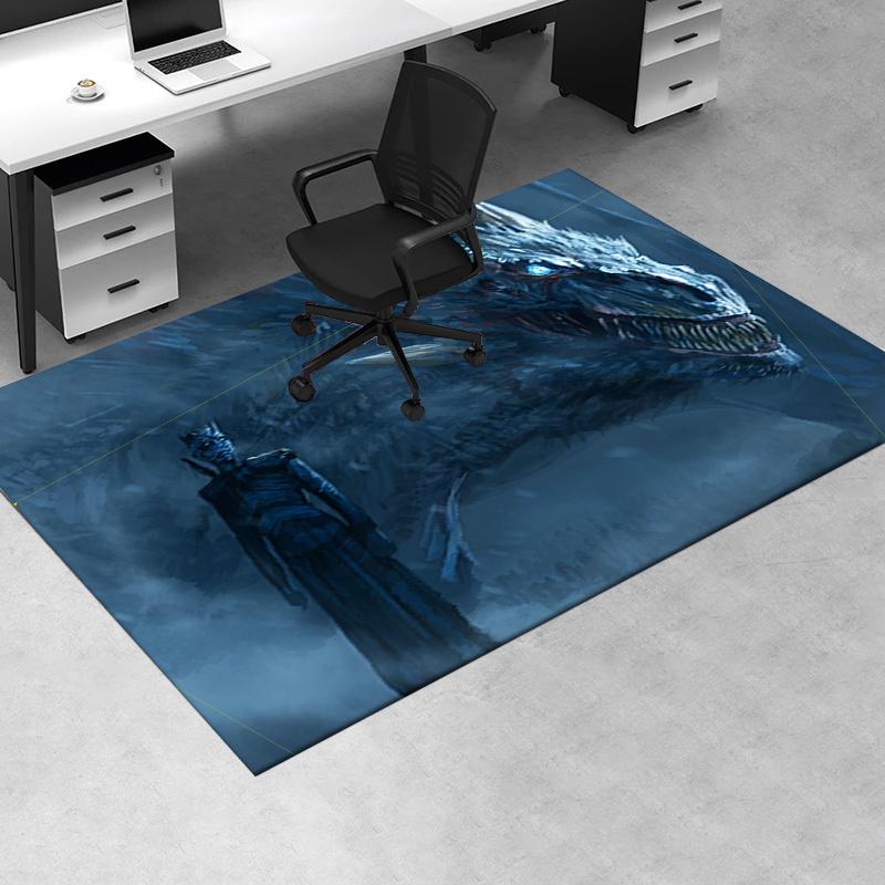

Night King and Dragon: Fantasy Art Print Poster Office Mat Home Decor Office Desk Chair Rugs Chair Carpet for office Chair Mat Gift For Hall 60cm by 90cm