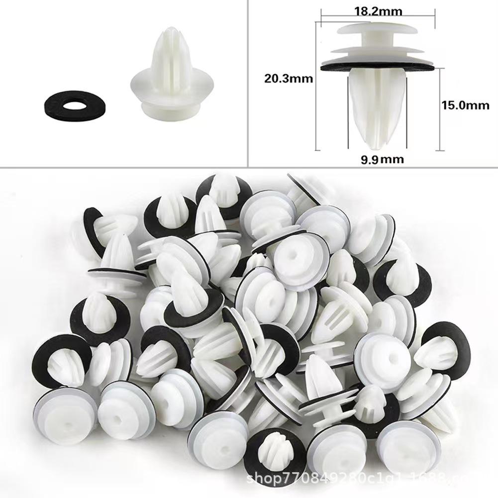 Universal Car Interior Door Panel Fastener - Padded White Polyoxymethylene Buckle Fande