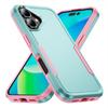 For iPhone 16 Case PC+TPU Military Grade Drop Protective Phone Cover - White+Pink