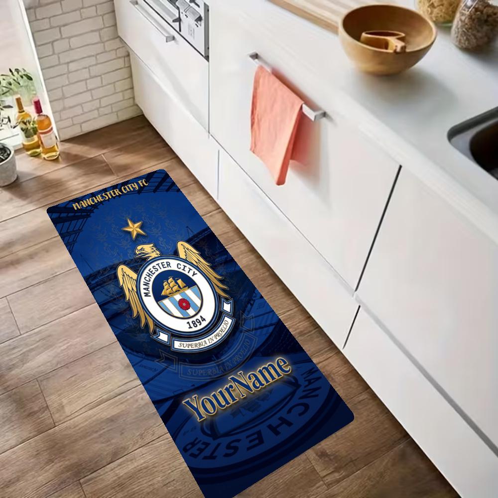 Manchester City Customize Your Name Kitchen Rug Runner Rug Laundry Mat Hallway Entryway The Best Gift Choice