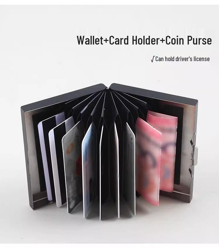 Portable RFID Blocking Stainless Steel Card Holder - Unisex, Minimalist Design