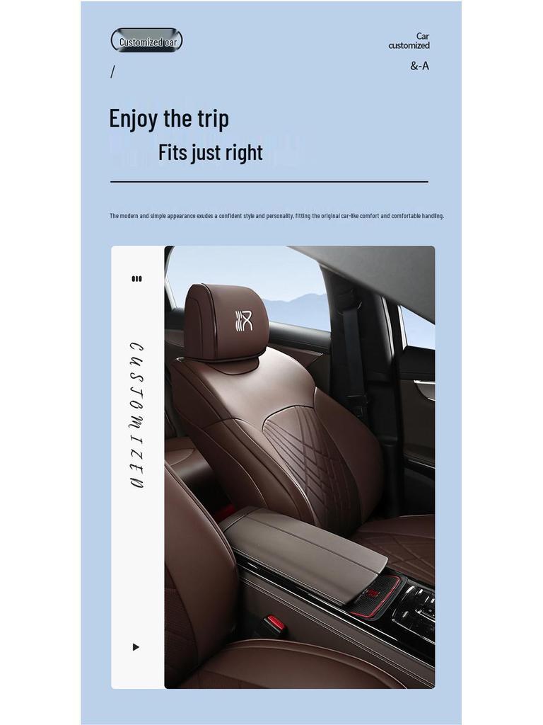 Durable Leather Seat Cover for BYD Han - Suitable for All Seasons, Fits Five Seats