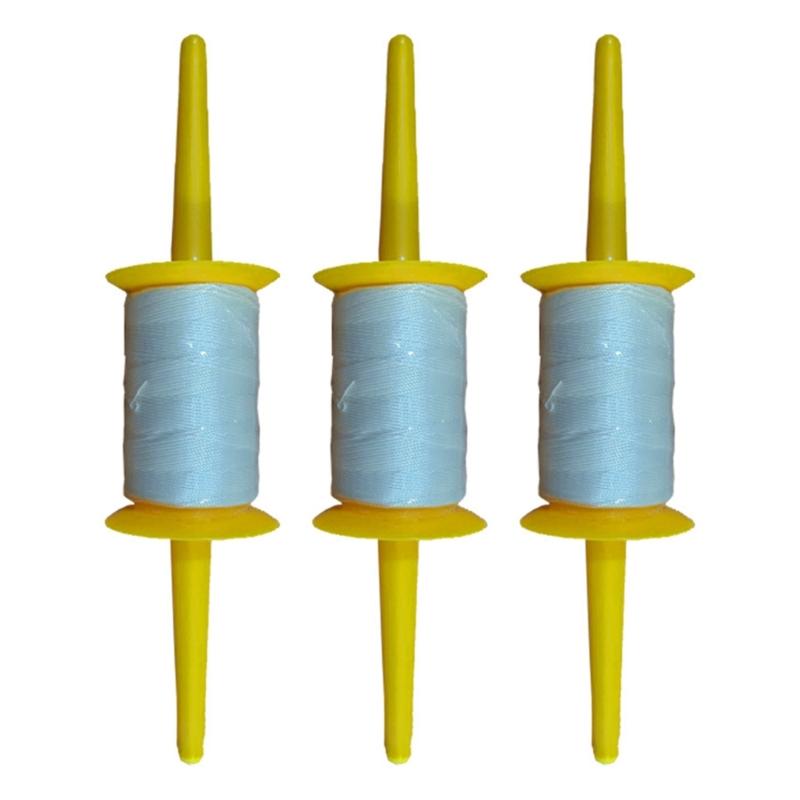 3PCS Ergonomic Kites Line Spool 150M Heavy Duty Polyester Thread AntiSlip Grip Kites String Reel for Family Activity