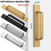 2pcs Self Adhesive Cabinet Handle Aluminium Alloy Drawer Push Pull Handles Helper No Drilling Stick On Handle for Kitchen Closet