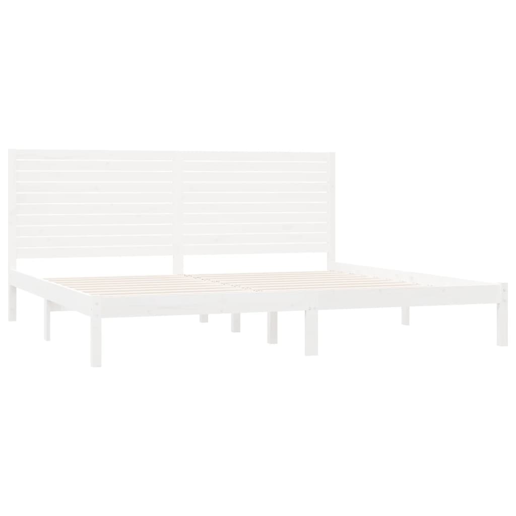 Solid Wood Bed White 200x200 Cm