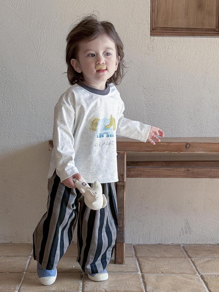 Completo Primaverile per Neonati Maschietti: T-shirt Carina a Cartoni Animati e Pantaloni Casual Versatili, Set Due Pezzi Stile Coreano per il Primo Compleanno