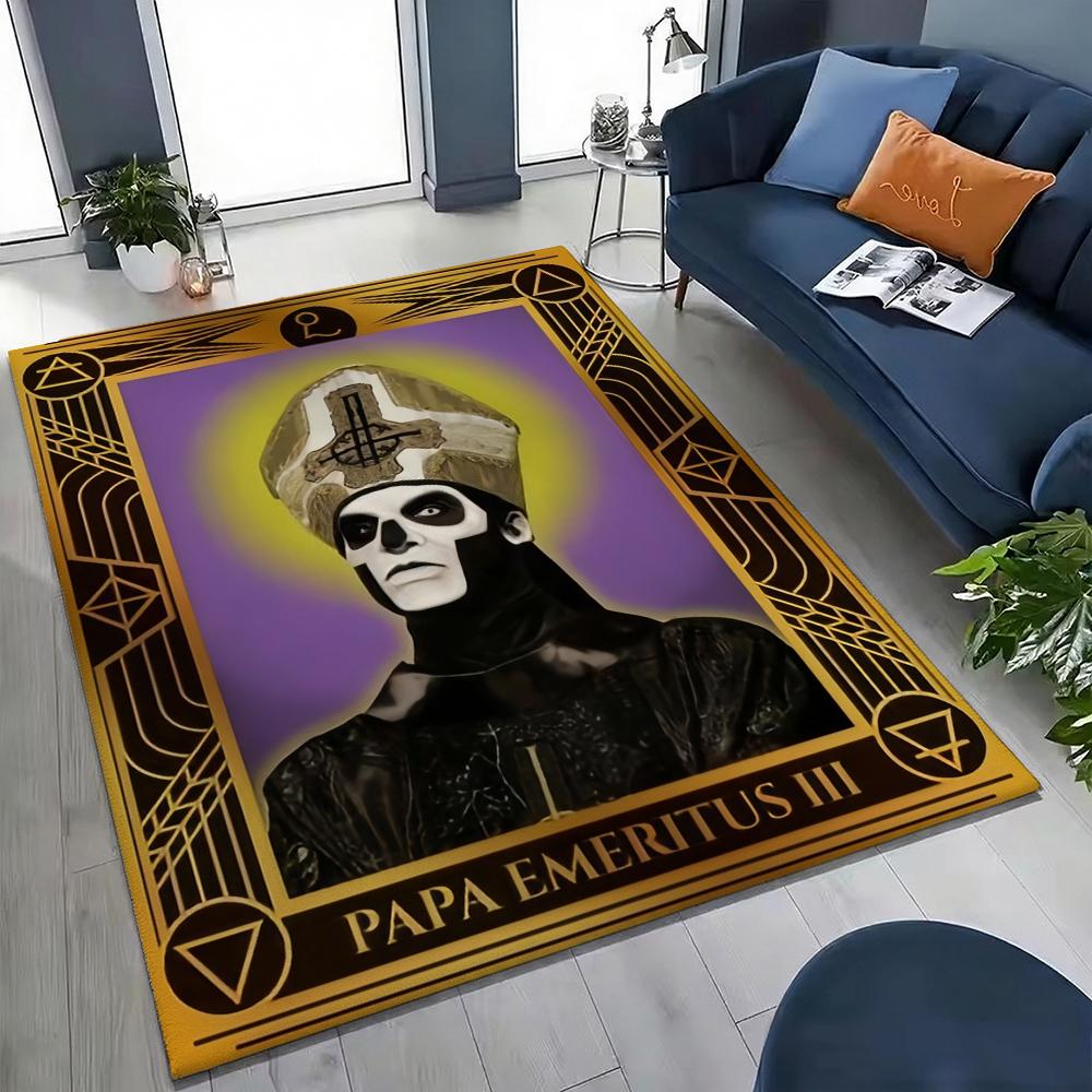 Dark Gothic Skeleton Bishop Rectangular Rug Soft Nonslip Carpet For Hallway Doorway Kitchen Home Decor Great Holiday Gift
