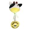 Interactive Plush Dog Toy Squeaky Stuffed Animal Dog Chew Toy Cotton Rope Tug of War Toy for Dogs Teeth Cleaning Puppy Teething