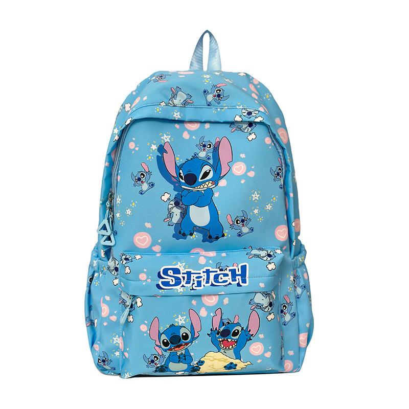 Cartoon Lilo Stitch Backpack Middle School Students Breathable Nylon Material