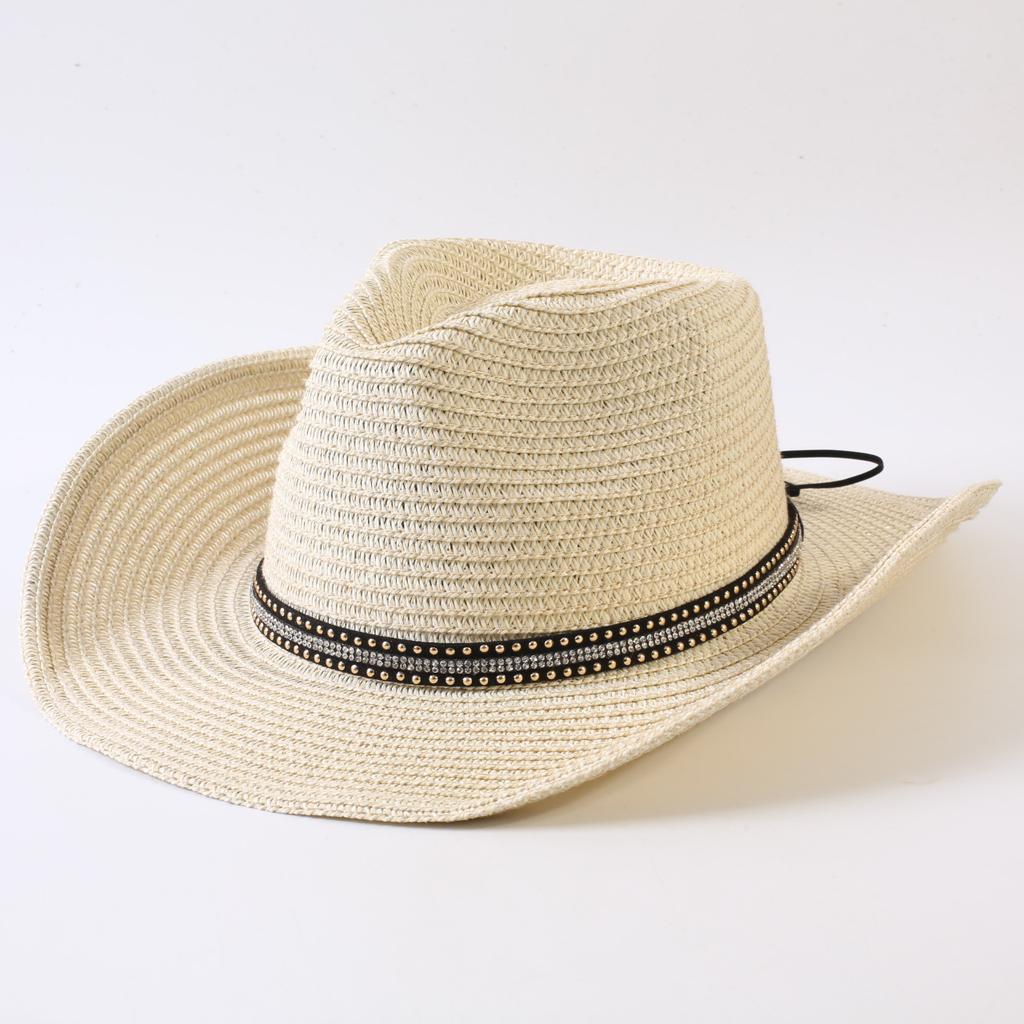 Popolare cappello da cowboy western classico europeo e americano intrecciato in paglia per uomo e donna moda outdoor stile OL cappello a cilindro intrecciato