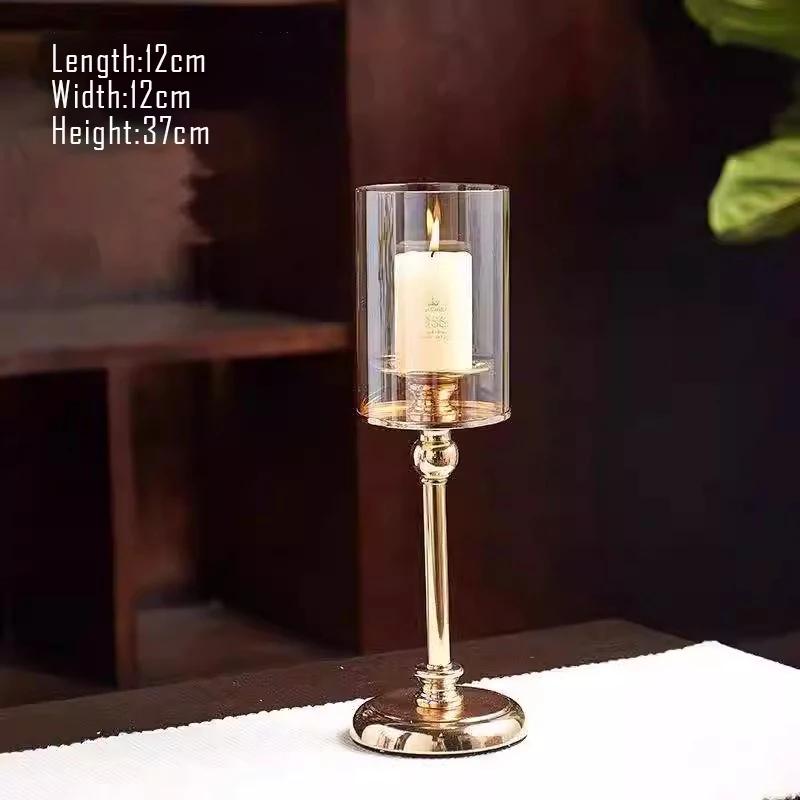 European luxury candlestick+candle,Romantic candlelight dinner prop,home room decor,modern wedding decoration Art ornaments Gift