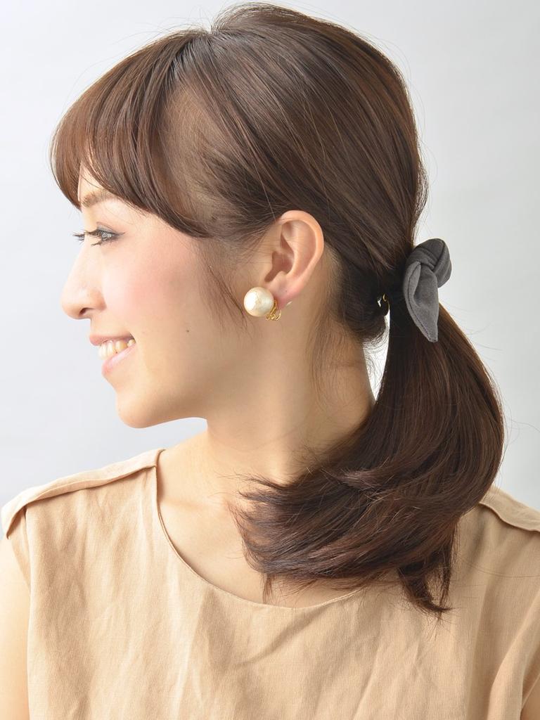 Cotton Pearl Back Catch Earrings Double Pearl Design Catch E2038 [VINGTAINE] 2-way