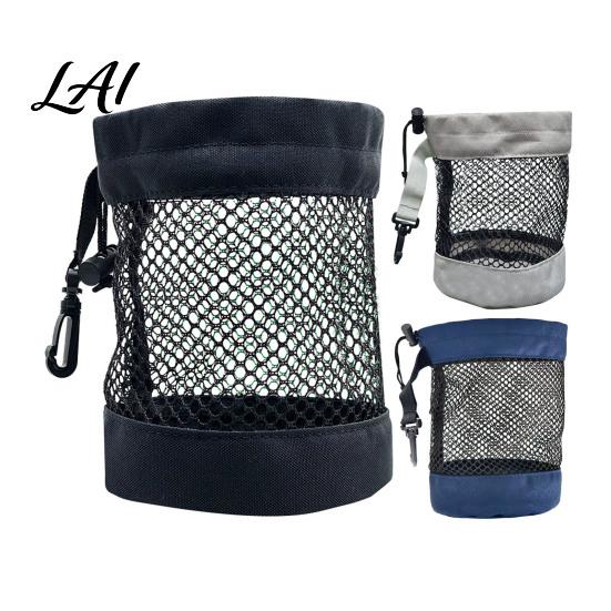 Durable Golf Ball Bag Portable Storage Bag Drawstring Mesh Pouch for Accessory Gear Holder Organizer Gift Men Women Golfer with Hook