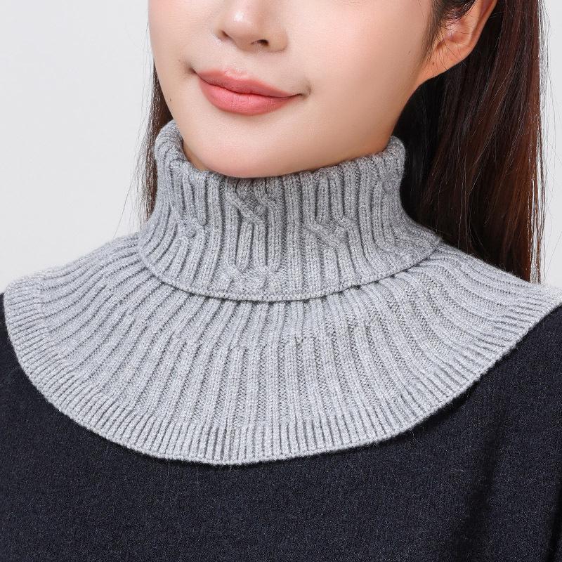 Snood Premium Tricoté pour Filles: Faux col montant pour l'automne et l'hiver, Soutien cervical, Pull chaud en laine