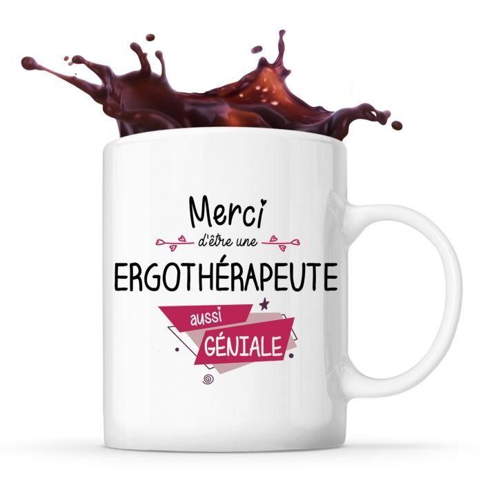 Mug - Merci - Ergothérapeute - Céramique - 325 ml - Résistant Lave-vaisselle &amp; Micro-onde