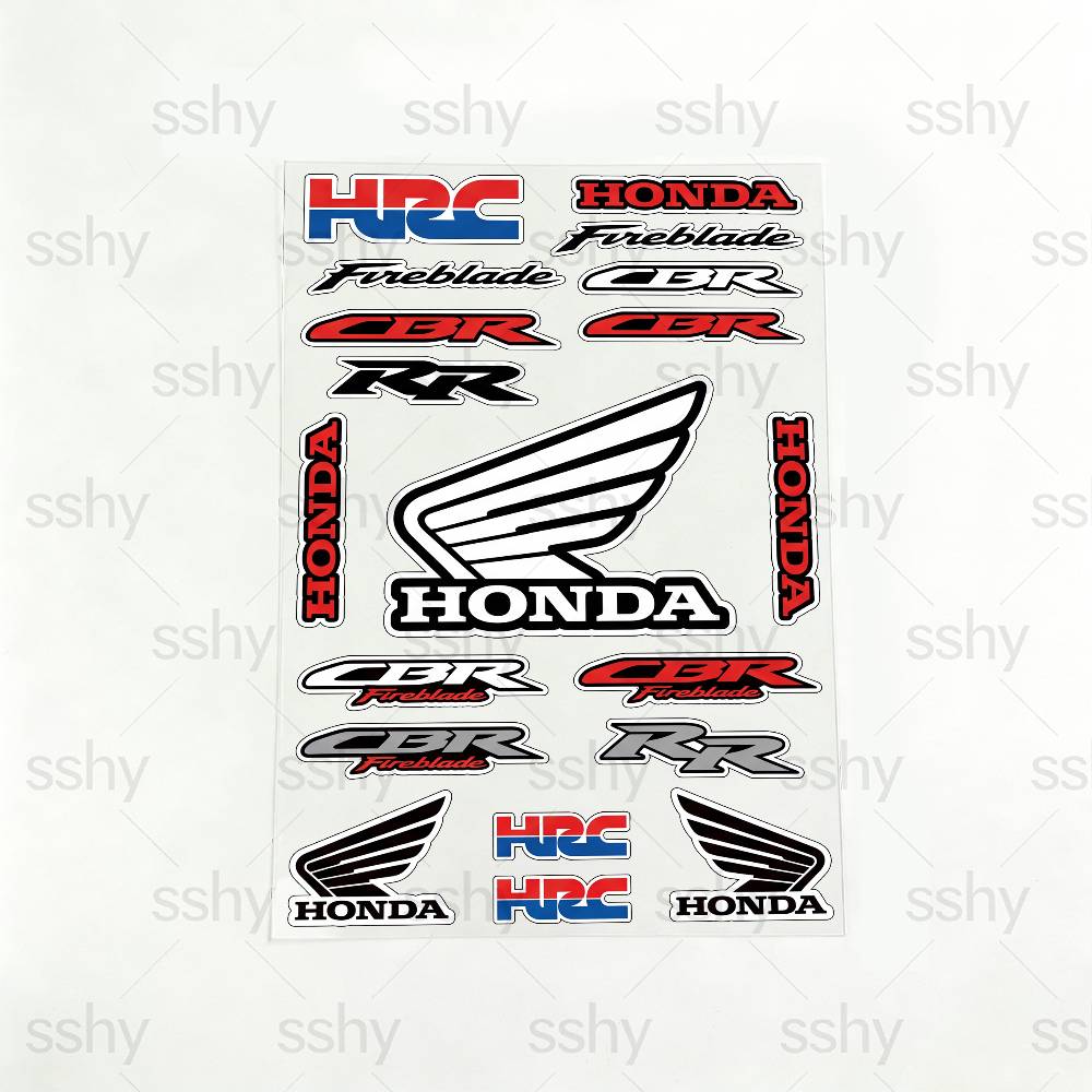 FOR HONDA RACING All Purpose Reflective Waterproof Scratch Blocker Decal Car Bike Helmet Cup Refrigerator Decorative Stickers