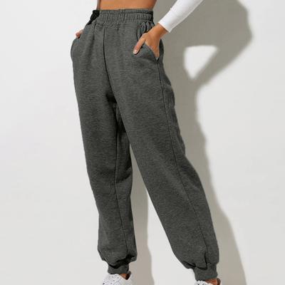 Frauen Hosen Hohe Elastische Taille Knöchel-gebändert Einfarbig Lässig Weiche Warme Taschen Lose Frühling Herbst Jogginghose Jogging Hose