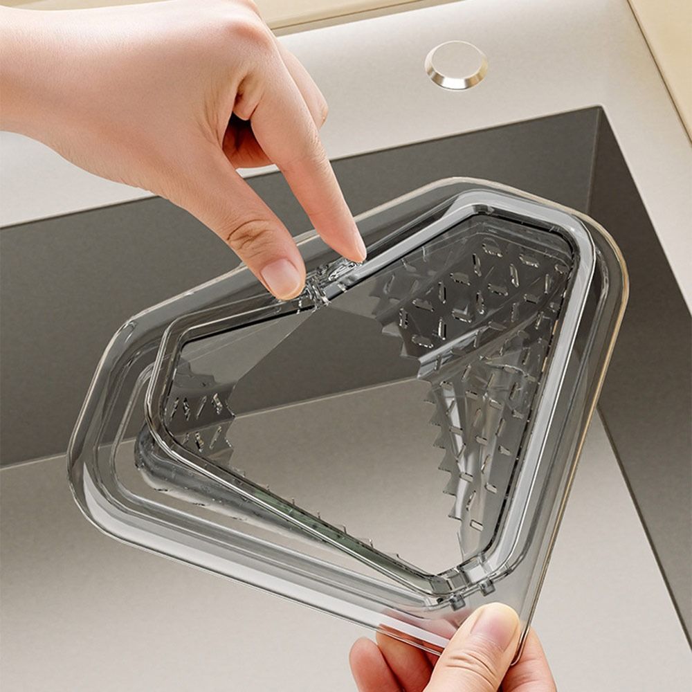 Triangle Sink Storage Rack Kitchen Drain Basket Corner Organizer for Fruits Vegetables Dishes Sponge Space Saving Kitchen Gadget