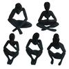 3D Printed Thinker Style Abstract Sculpture, Meditator Statue Collectible Figurines, Home Office Bookshelf Desktop Decor