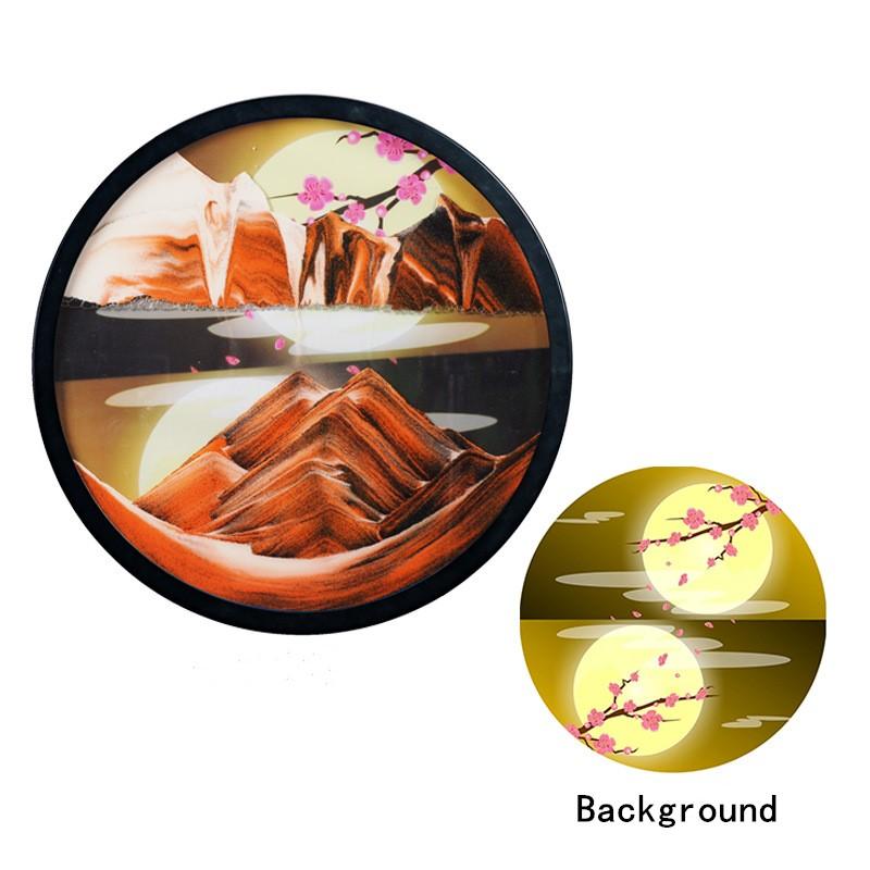 24inch Wall Hanging Moving Sand Painting Art Picture Round Glass Deep Sea Sandscape In Motion Flowing Sand Frame Sand Painting 12inch